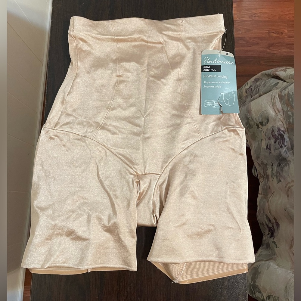 High waisted Firm Control top long leg shapewear